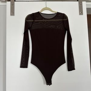 ABERCROMBIE Mesh Long Sleeve Bodysuit